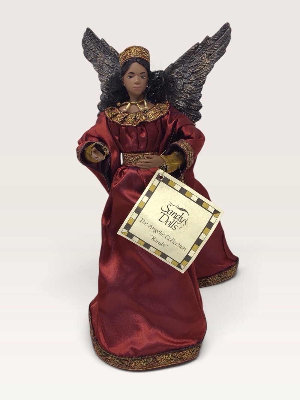 Vintage African American NWT Angel Tree Topper Christmas Sandy Dolls 1998